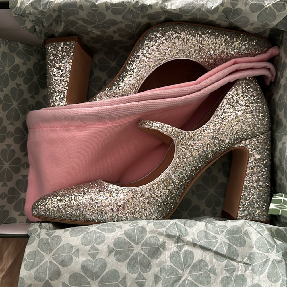 NIB never worn Kate Spade Maren glitter pumps - Picture 2 of 7